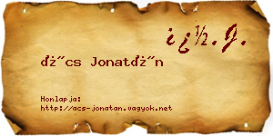 Ács Jonatán névjegykártya